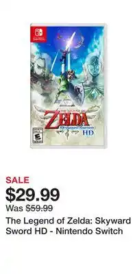 Game Stop The legend of zelda: skyward sword hd - nintendo switch offer