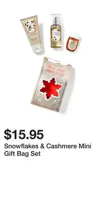 Bath & Body Works Snowflakes & cashmere mini gift bag set offer