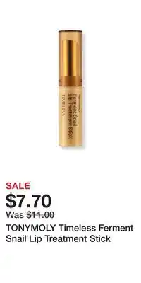 Ulta Beauty Tonymoly timeless ferment snail lip treatment stick offer