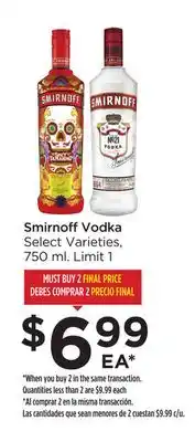 Food 4 Less Smirnoff vodka offer