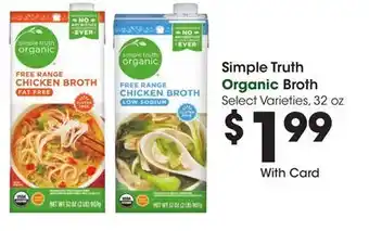 Ralphs Simple truth organic broth offer