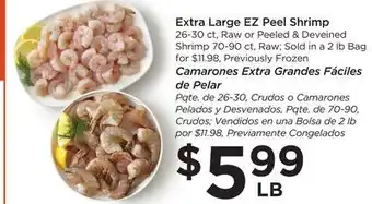 Food 4 Less Extra large ez peel shrimp offer