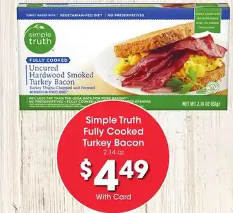 Ralphs Simple truth fully cooked turkey bacon offer