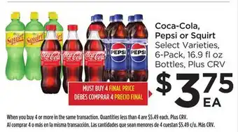 Food 4 Less Coca-cola, pepsi or squirt offer