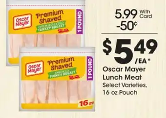 Ralphs Oscar mayer lunch meat offer