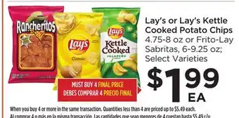 Food 4 Less Lay's or lay's kettle cooked potato chips offer