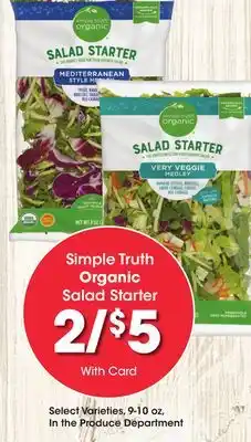 Ralphs Simple truth organic salad starter offer