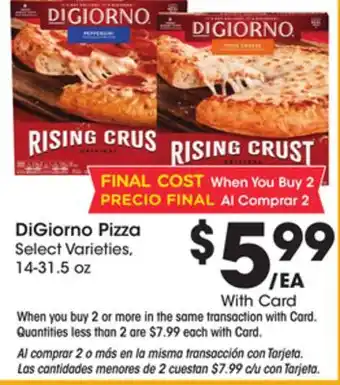 Ralphs Digiorno pizza offer