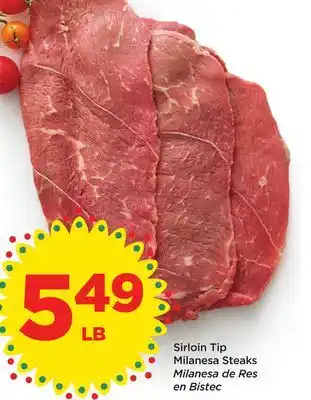 Food 4 Less Sirloin tip milanesa steaks offer
