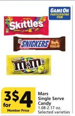 Albertsons Mars single serve candy offer