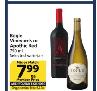 Albertsons Bogle vineyards or apothic red offer