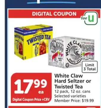 Albertsons White claw hard seltzer or twisted tea offer