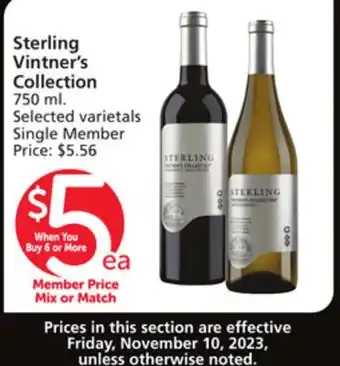 Albertsons Sterling vintner's collection offer
