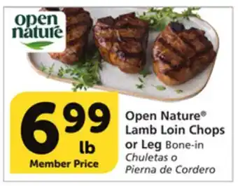 Albertsons Open nature lamb loin chops or leg offer