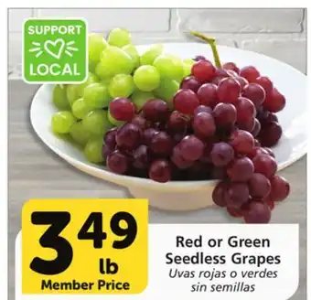 Albertsons Red or green seedless grapes offer