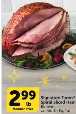 Albertsons Signature farms spiral sliced ham offer