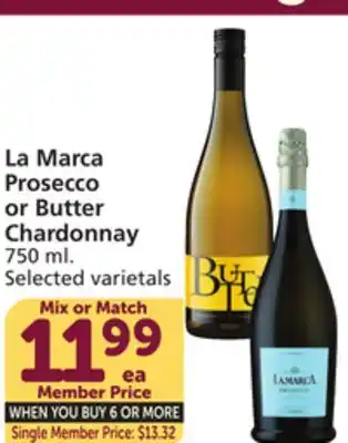Albertsons La marca prosecco or butter chardonnay offer