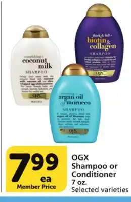 Vons Ogx shampoo or conditioner offer