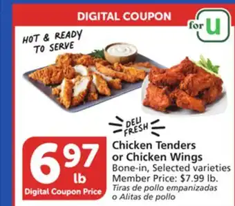 Vons Chicken tenders or chicken wings offer