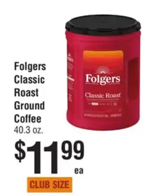 Smart & Final Folgers classic roast ground coffee offer