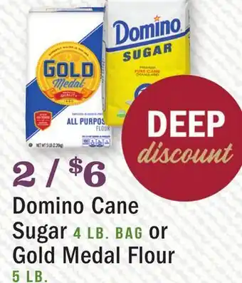 Heinen's Domino cane sugar 4 lb. bag or gold medal flour 5 lb offer