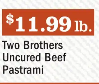 Heinen's Two brothers uncured beef pastrami offer