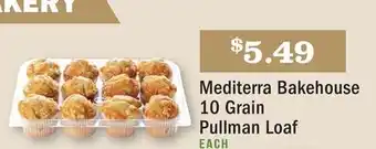 Heinen's Mediterra bakehouse 10 grain pullman loaf offer