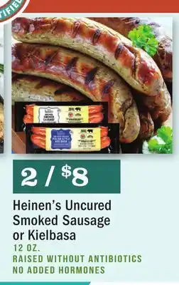 Heinen's Heinen's uncured smoked sausage or kielbasa offer