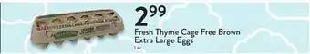 Fresh Thyme Fresh thyme cage free brown extra large eggs offer