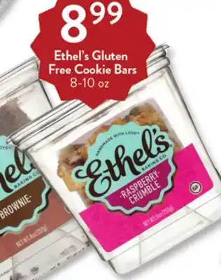 Fresh Thyme Ethel's gluten free cookie bars offer