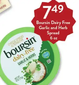 Fresh Thyme Boursin dairy free garlic and herb spread offer