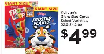 Food 4 Less Kellogg's giant size cereal offer