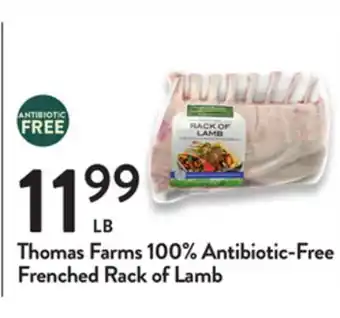 Fresh Thyme Thomas farms 100% antibiotic-free frenched rack of lamb offer