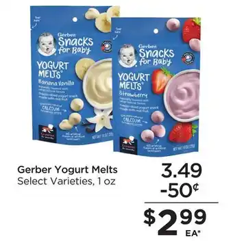 Food 4 Less Gerber yogurt melts offer