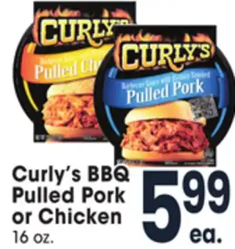 Jewel-Osco Curly's bbq pulled pork or chicken offer