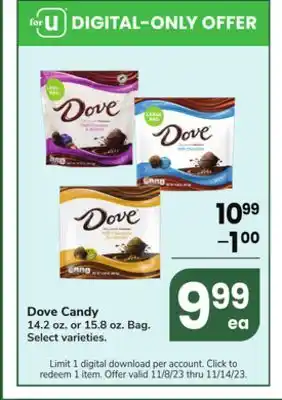 Jewel-Osco Dove candy offer