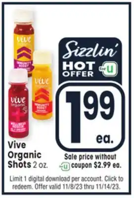 Jewel-Osco Vive organic shots offer