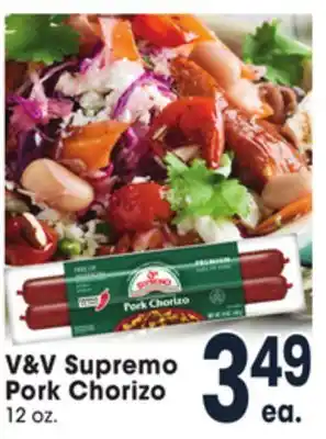 Jewel-Osco V & v supremo pork chorizo offer