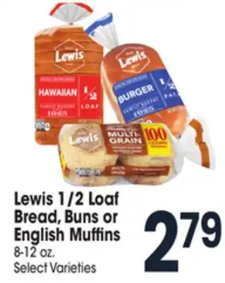 Jewel-Osco Lewis 1/2 loaf bread, buns or english muffins offer