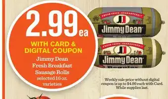 Mariano's Jimmy dean fresh breakfast sausage rolls offer
