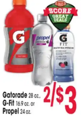 Jewel-Osco Gatorade 28 oz., g-fit 16.9 oz. or propel 24 oz offer