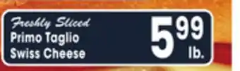 Jewel-Osco Primo taglio swiss cheese offer