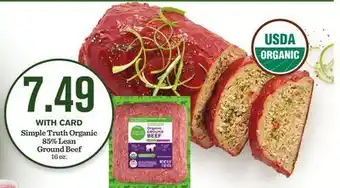 Mariano's Simple truth organic 85% lean ground beef offer
