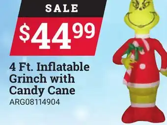 Ace Hardware 4 ft. inflatable grinch with candy cane offer