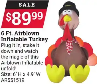 Ace Hardware 6 ft. airblown inflatable turkey offer