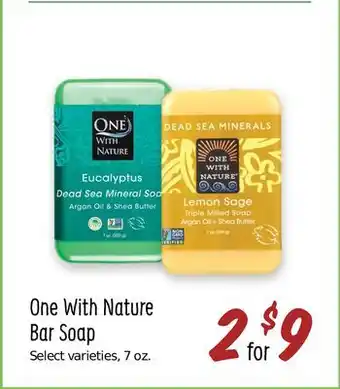 Sprouts Farmers Market One with nature bar soap offer