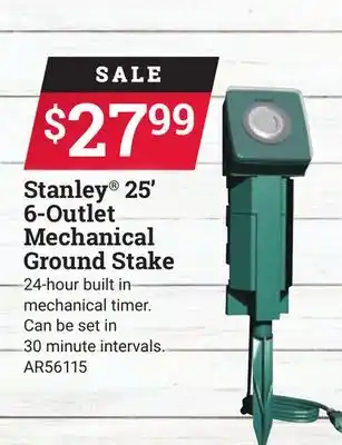 Ace Hardware Stanley 25' 6-outlet mechanical ground stake offer