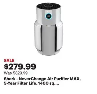 Best Buy Shark - neverchange air purifier max, 5-year filter life, 1400 sq. ft - white offer