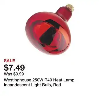Tractor Supply Company Westinghouse 250w r40 heat lamp incandescent light bulb, red offer