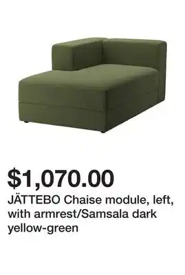 Ikea Jättebo chaise module, left, with armrest/samsala dark yellow-green offer